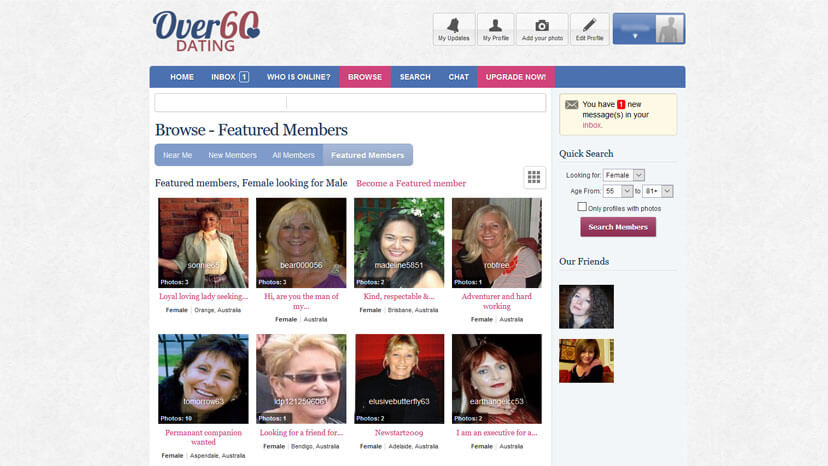 over sixty dating sites